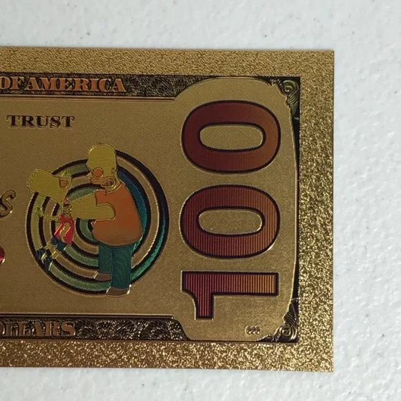 Marge Simpson Gold Bank Note Novelty Souvenir Collectible Simpsons Cartoon - Picture 8 of 8